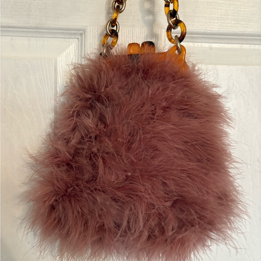 Topshop feather evening bag